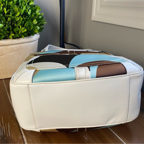 Coach Y2K Scraf Print Ergo 2006 Turquoise Khaki Brown HTF - Picture 11 of 17